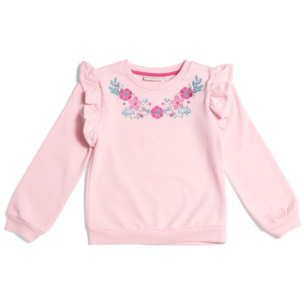 CYNTHIA ROWLEY Size 4 Girls Embellished French Terry Top Sweatshirt
